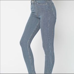 American Apparel Stripe Zip Jeans